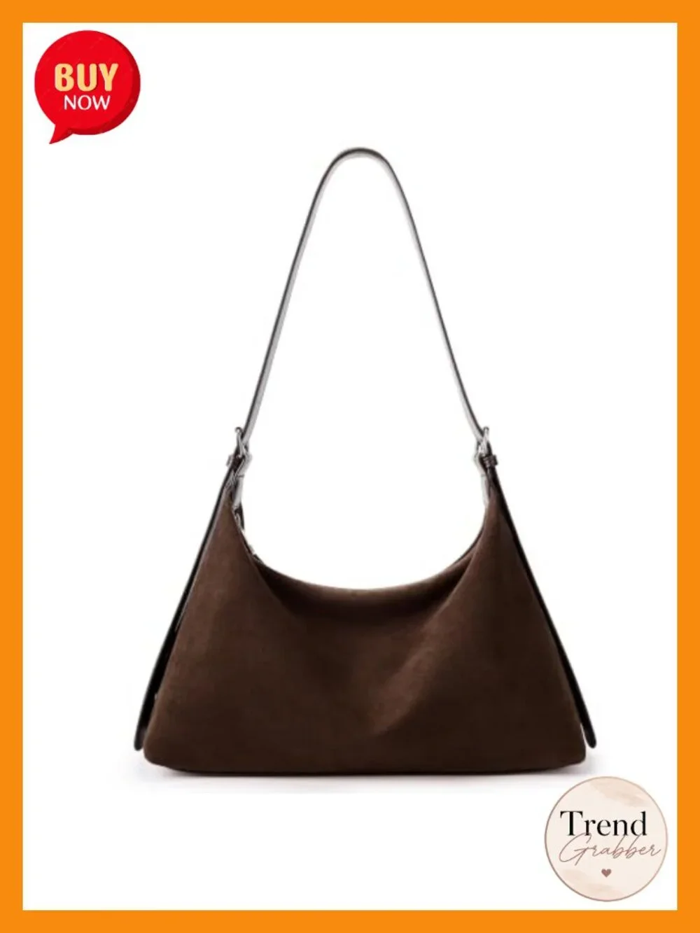 Faux Suede Crescent Hobo Bag Convertible Crossbody Tote Purse
